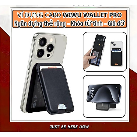 Ví da đựng Card từ tính WiWU Mag Wallet Pro ATM Visa tích hợp giá đỡ đa năng Card Holder cho iPhone 16 15 14 13 12 S22 S23 S24 Z FLlip Fold - Hàng nhập khẩu