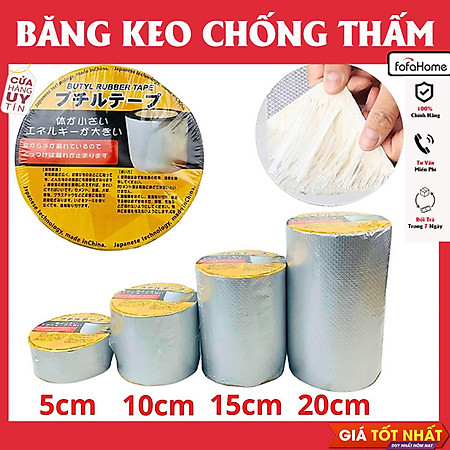Băng Keo Chống Thấm Nhật Bản Băng Dính Chống Thấm Nước Chống Dột Mái Tôn, Dán Tường Siêu Dính Khổ 5,10,15,20 Cm
