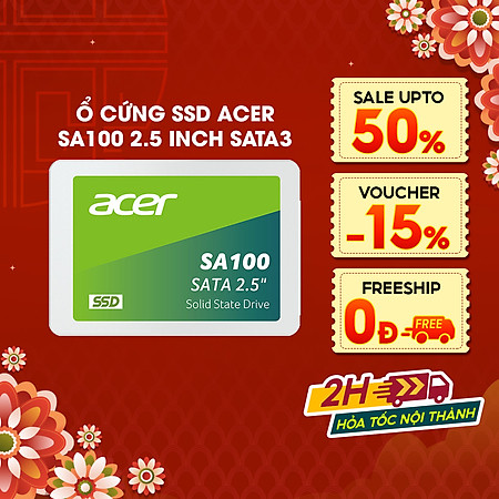 Ổ cứng SSD Acer SA100 SATA 3 3D NAND 120GB - 1920GB - Hàng chính hãng