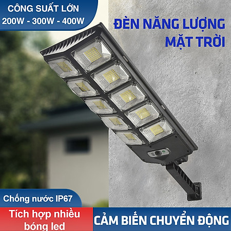 Đèn năng lượng mặt trời cảm biến di chuyển 200w,300w,400w - An Toàn, tiết kiệm điện, lớp IP chống nước, bụi - D1378