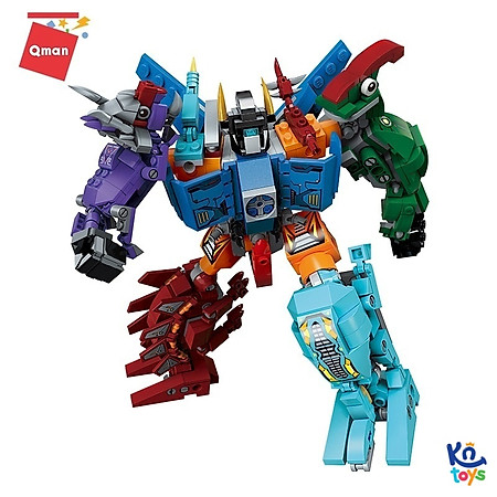 Đồ chơi xếp hình, lắp ráp 6 in 1 Qman 1414 - Siêu Robot khủng long Sura