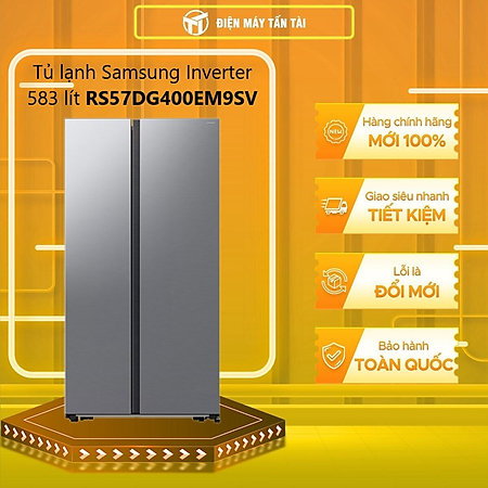 Tủ lạnh Samsung Inverter 583 lít Side By Side RS57DG400EM9SV - HÀNG CHÍNH HÃNG - CHỈ GIAO HCM