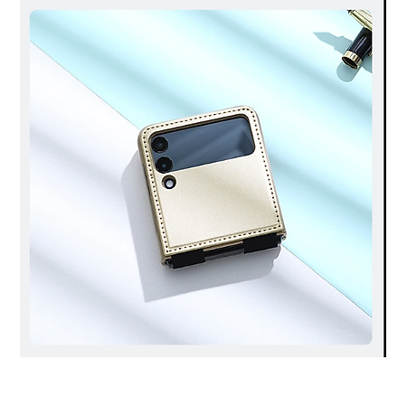 Case bao da chống sốc cho Samsung Galaxy Z Flip 4 trang bị chân chống giá đỡ điện thoại hiệu Nillkin Qin Vegan (bảo vệ máy cực tốt, chất liệu da thật cao cấp, thiết kế thời trang cá tính) - hàng nhập khẩu