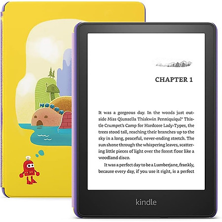Combo Máy đọc sách All New Kindle Paperwhite 5 (11th Gen) và Bao da FOR KIDS (Bản KIDS, Không Quảng Cáo) - Hàng chính hãng