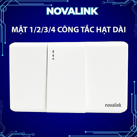 Mặt công tắc đèn 1 chiều kèm ổ điện 3 chấu cắm đa năng âm tường A6-16 Novalink chính hãng