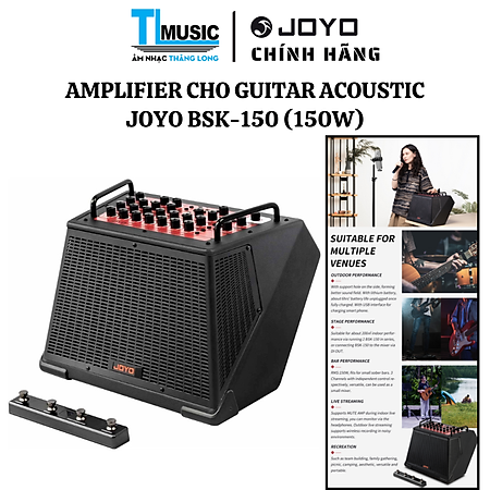 JOYO BSK-150 Multifunctional Live Streaming 150W Acoustic Amplifier - Loa Amply cho Guitar Acoustic - Hàng chính hãng