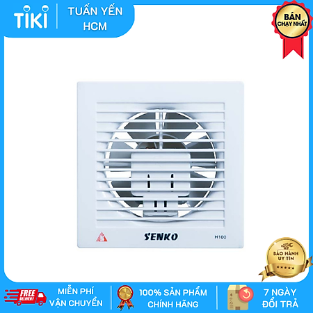 Quạt Hút Thông Gió Senko H100 (25W) - Trắng - Hàng Chính Hãng