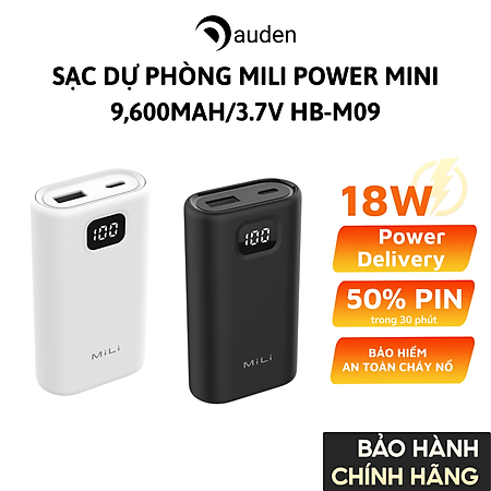 Sạc dự phòng MiLi Power Mini 9,600mAh/3.7V - HB-M09 - Hàng chính hãng