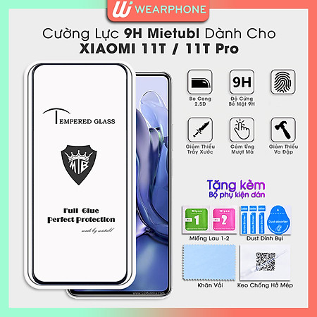 Kính Cường Lực 9H Full Màn Hình Dành Cho Xiaomi 11T / Xiaomi 11T Pro- Hàng Chính Hãng