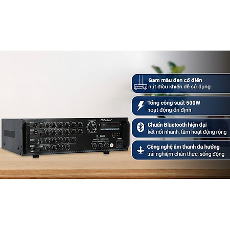 Amply Karaoke Bluetooth Công Suất Lớn 500W Zenbos Z2600, 8 Sò(Hàng Chính Hãng)