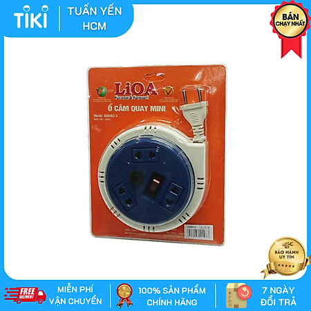Ổ cắm kéo dài quay tay LiOA 3 ổ cắm, Ổ cắm kiểu đĩa bay dây dài 3m/5m/10m - MITA