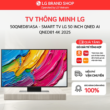 TV LG AI 2025 QNED AI QNED81 50 inch - Hàng chính hãng