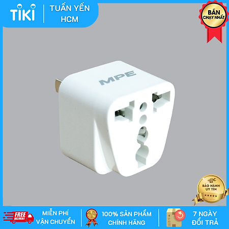 PHÍCH CẮM CHUYỂN ĐỔI 3 CHẤU SANG 2 CHẤU VÀ CHIA 2 Ổ MPE  2000W - HÀNG CHÍNH HÃNG