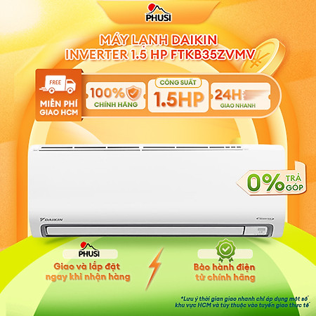 Máy lạnh Daikin Inverter 1.5 HP FTKB35ZVMV - Mẫu mới 2025 - Hàng Chính Hãng, Mới 100%