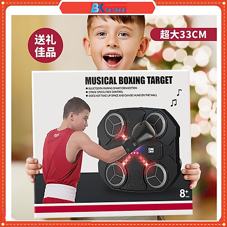 Máy Tập Boxing Theo Nhạc Gắn Tường Cho Bé - Máy Tập Đấm Bốc Tại Nhà, Đèn LED Theo Nhịp, Phát Nhạc Qua Bluetooth