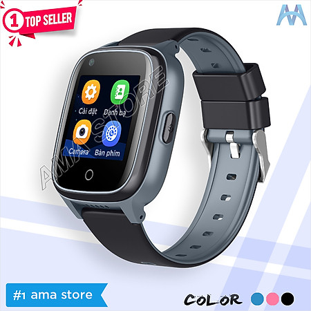 Đồng hồ Thông minh gắn Sim nghe gọi Chống nước IP67 Gọi Video call Định vị GPS, WIfi dàn cho Trẻ em học sinh cấp 1 2 5 6 7 8 9 10 11 12 tuổi AMA Watch D32 Hàng nhập khẩu