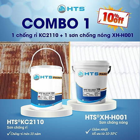 Combo chống rỉ HTS KC2110 và chống nóng mái tôn HTS XH-H001