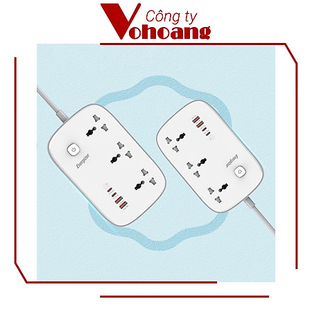 Ổ cắm điện Energizer đa năng 3AC kèm 2USB-A và 2USB-C sạc nhanh PD (max PD 65W) - Energizer EPB3250W00EU