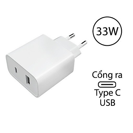 Cốc sạc Xiaomi Mi 33W Wall Charger Type-C + Type-A BHR4996GL MDY-11-EX - Hàng chính hãng