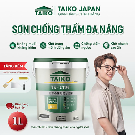 Sơn Chống Thấm Ngược, Môi Trường Ẩm Nhà Vệ Sinh, Bể Cá, Bể Âm TAIKO CT4 - Tặng Kèm Vải Kết Cấu