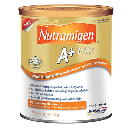 Sữa bột Nutramigen A+ LGG - Sữa cho trẻ dị ứng đạm sữa bò cho trẻ 0-12 tháng (400g)