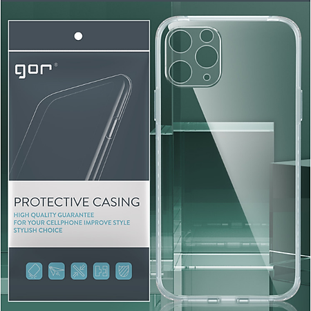 Ốp Lưng Silicon Trong Suốt Gor Cho Iphone 11/ 11 Pro/ 11 Pro Max/ 12/ 12 Pro/ 12 Pro Max/ XR/ Xs Max/ XS Có Gờ Bảo Vệ Camera - Hàng Nhập Khẩu