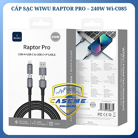 CÁP SẠC WI WU RAPTOR PRO – 240W Wi-C085 - Hàng Chính Hãng