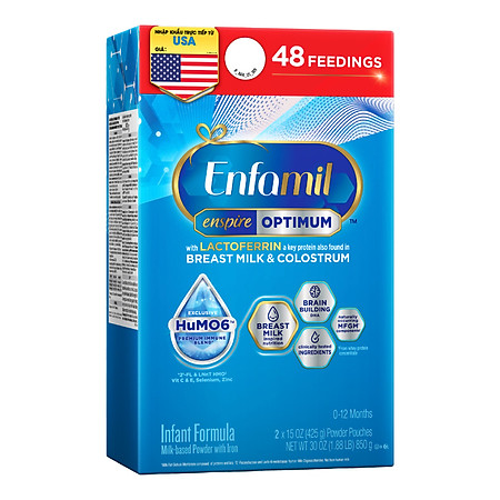 Sữa Bột Enfamil Enspire Infant Formula (Dành Cho Trẻ 0 - 12 Tháng Tuổi) (Hộp Giấy BIB 850gr)