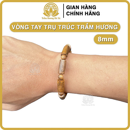 Vòng tay trụ trúc 9 trụ 9 tròn phong thủy trầm hương HÀ XÁ đeo tay cặp đôi nam nữ may mắn bình an tài lộc