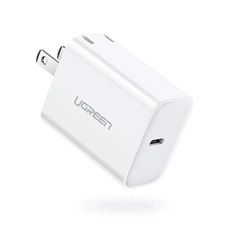sạc nhanh cổng usb type c power delivery chân sạc chuẩn US xếp được màu trắng Ugreen 137DV70226CD 18W PD hàng chính hãng