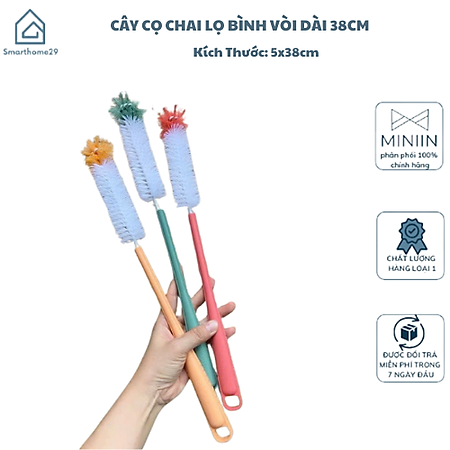 Cọ Ly, Cọ Cốc, Cọ Chai Lọ Bình Vòi Dài 38cm, Cán Sợi Cước Cứng Ngắn, Kiểu Dáng Thon Gọn - HÀNG CHÍNH HÃNG MINIIN