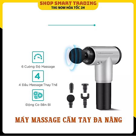 Máy mát xa massage mini đa năng cầm tay Fascial Gun Phoenix thế hệ mới - 6 Cấp Độ, Hỗ Trợ Mát Xa Chuyên Sâu, Giảm Đau Cơ, Cứng Khớp - Tặng kèm 04 đầu mát xa