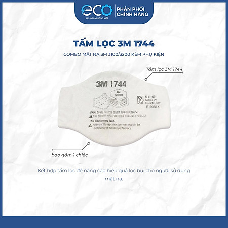 Mặt Nạ Phòng Bụi 3M 3100/3200 kèm tấm lọc bụi 3M 1774 và nắp giữ tấm lọc bụi 3M 1700