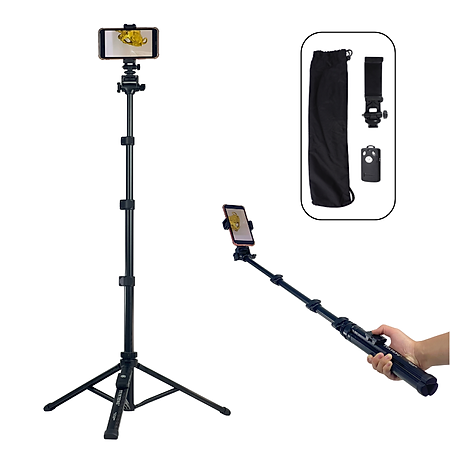 Gậy chụp ảnh điện thoại VCT 91666 phụ kiện gậy selfie tích hợp tripod kèm remote từ xa - Hàng chính hãng