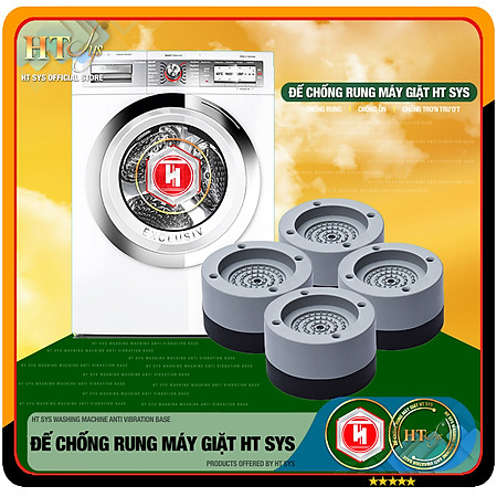 Bộ 04 chân đế cao su đa năng - HT SYS - Đế chống rung máy giặt - Đế chống ồn máy giặt, máy sấy,tủ lạnh, bàn ghế - Giao màu ngẫu nhiên