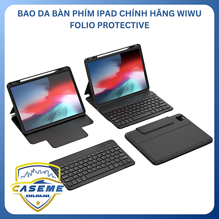 Bao da bàn phím dành cho iPad 10.2 inch, iPad 10.5 inch, iPad 10.9 inch, iPad Pro 11 inch, iPad 11 inch 2025 (Gen 11) Folio Protective - Hàng Chính Hãng
