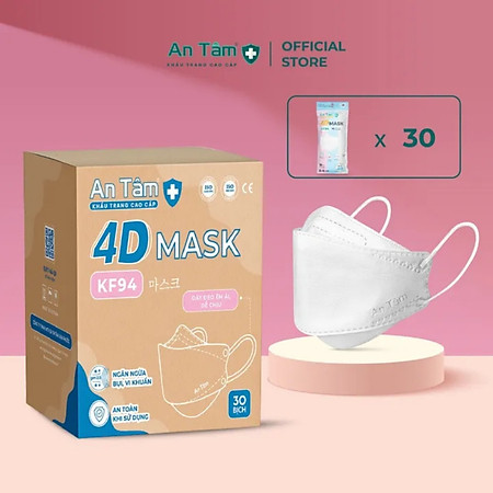 Thùng Khẩu Trang Y Tế Kháng Khuẩn KF94 An Tâm- 4 Lớp