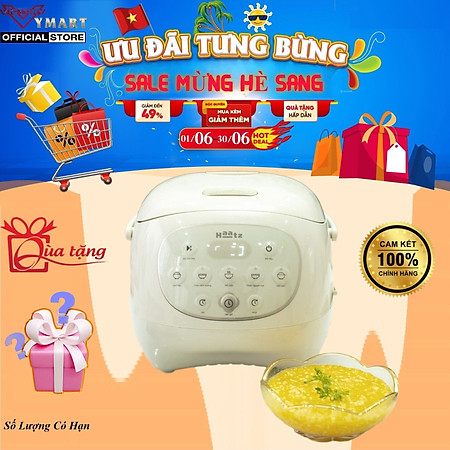 Nồi Cơm Điện Lòng Gốm 1,2L HAATZ CIM205 Công Suất 500W, 6 Chế Độ, Hẹn Giờ, Hàng Chính Hãng