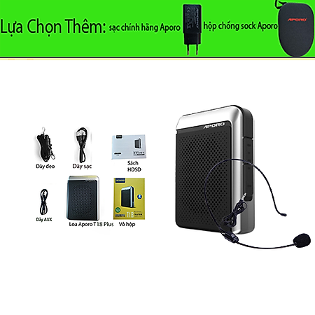 Loa máy trợ giảng  Aporo T18 Plus, Bluetooth 5.0, Mic có dây Aporo, Hàng Chính Hãng