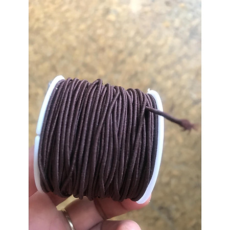 CUỘN DÂY THUN CO GIÃN DẦY 1MM MÀU TÍM THAN NHẸ XỎ VÒNG TAY GỖ NAM