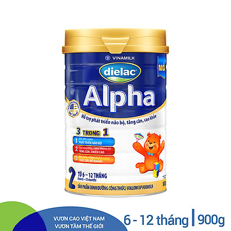 Sữa Bột Vinamilk Dielac Alpha 2 - Hộp Thiếc 900g