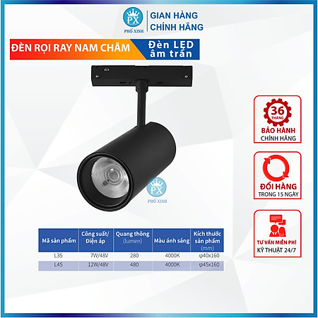 Bộ Đèn RỌI Ray Nam Châm 7W,12W  Chiếu Rọi SpotLight Sử Dụng Chip Led Osc am