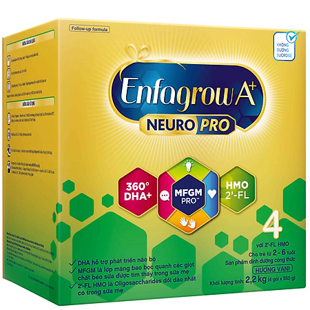 Sữa bột Enfagrow A+ NeuroPro 4 với 2’-FL HMO cho trẻ từ 2 – 6 tuổi – 2.2kg
