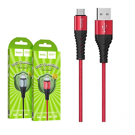 Cáp sạc bọc dù hoco x38 New Micro usb 2.4a dây dài 1m cho andoird giao mầu ngẫu nhiên - hàng chính hãng