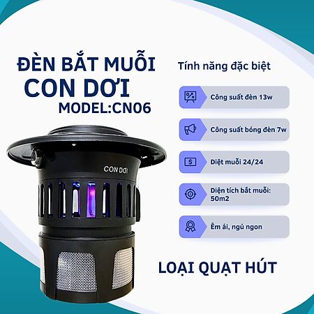 Đèn bắt muỗi CON DƠI model CN06 loại quạt hút - chống nước