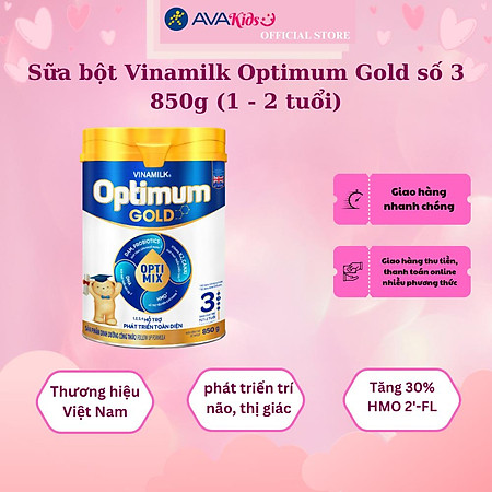 Sữa bột Vinamilk Optimum Gold số 3 850g (1 - 2 tuổi)