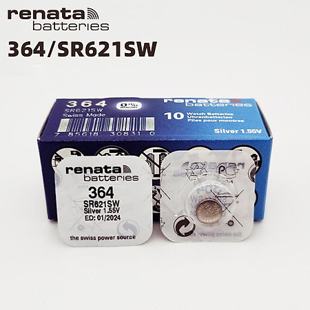 Pin đồng hồ Thụy Sỹ RENATA 364 SR621SW dành cho đồng hồ kim 3 kim (Loại tốt - Giá 1 viên)