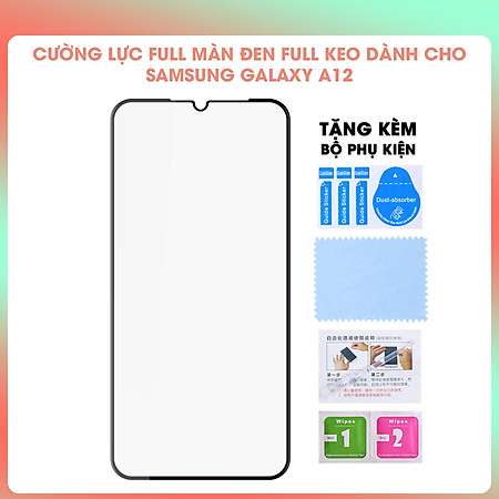 Kính Cường Lực Full Màn Hình Dành Cho Samsung Galaxy A12- Hàng Chính Hãng