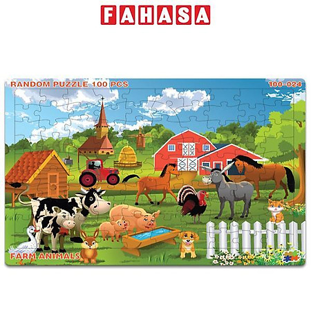 Tranh Xếp Hình A3 100 Mảnh Ghép - Farm Animals - Minh Châu 100-024