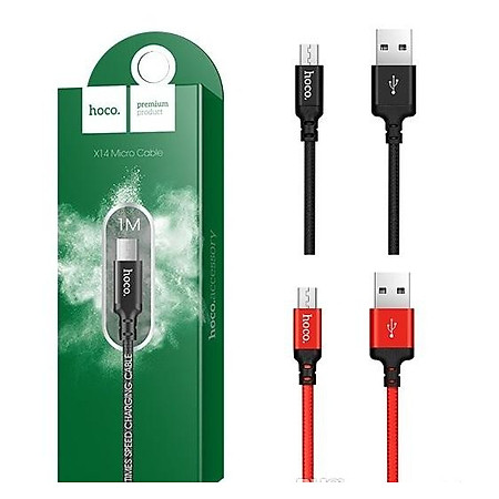 Cáp Sạc Hoco X14 Cổng Micro Dây Dài 1M - Hàng Chính Hãng